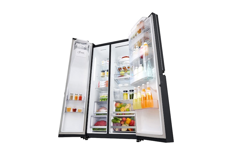 LG InstaView Door-in-Door™ GSX961MCVZ American style Fridge Freezer, 601L, Matte Black -F, GSX961MCVZ