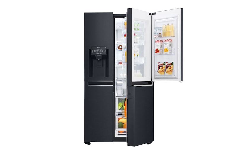 LG InstaView Door-in-Door™ GSX961MCVZ American style Fridge Freezer, 601L, Matte Black -F, GSX961MCVZ
