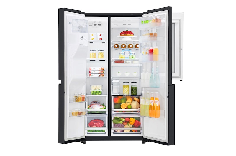 LG InstaView Door-in-Door™ GSX961MCVZ American style Fridge Freezer, 601L, Matte Black -F, GSX961MCVZ