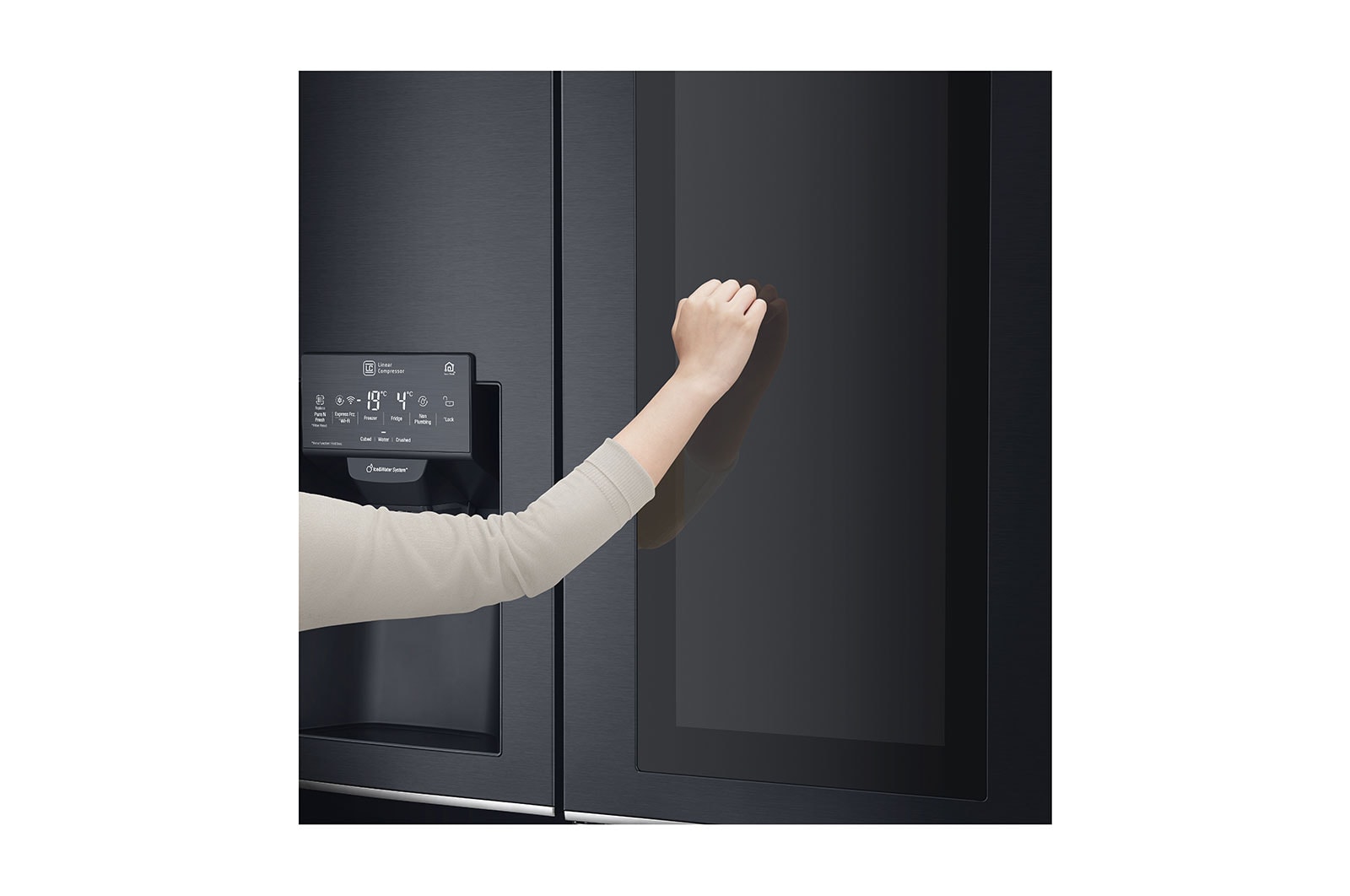 LG InstaView Door-in-Door™ GSX961MCVZ American style Fridge Freezer, 601L, Matte Black -F, GSX961MCVZ
