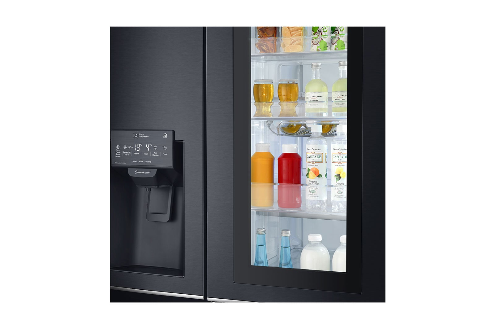 LG InstaView Door-in-Door™ GSX961MCVZ American style Fridge Freezer, 601L, Matte Black -F, GSX961MCVZ