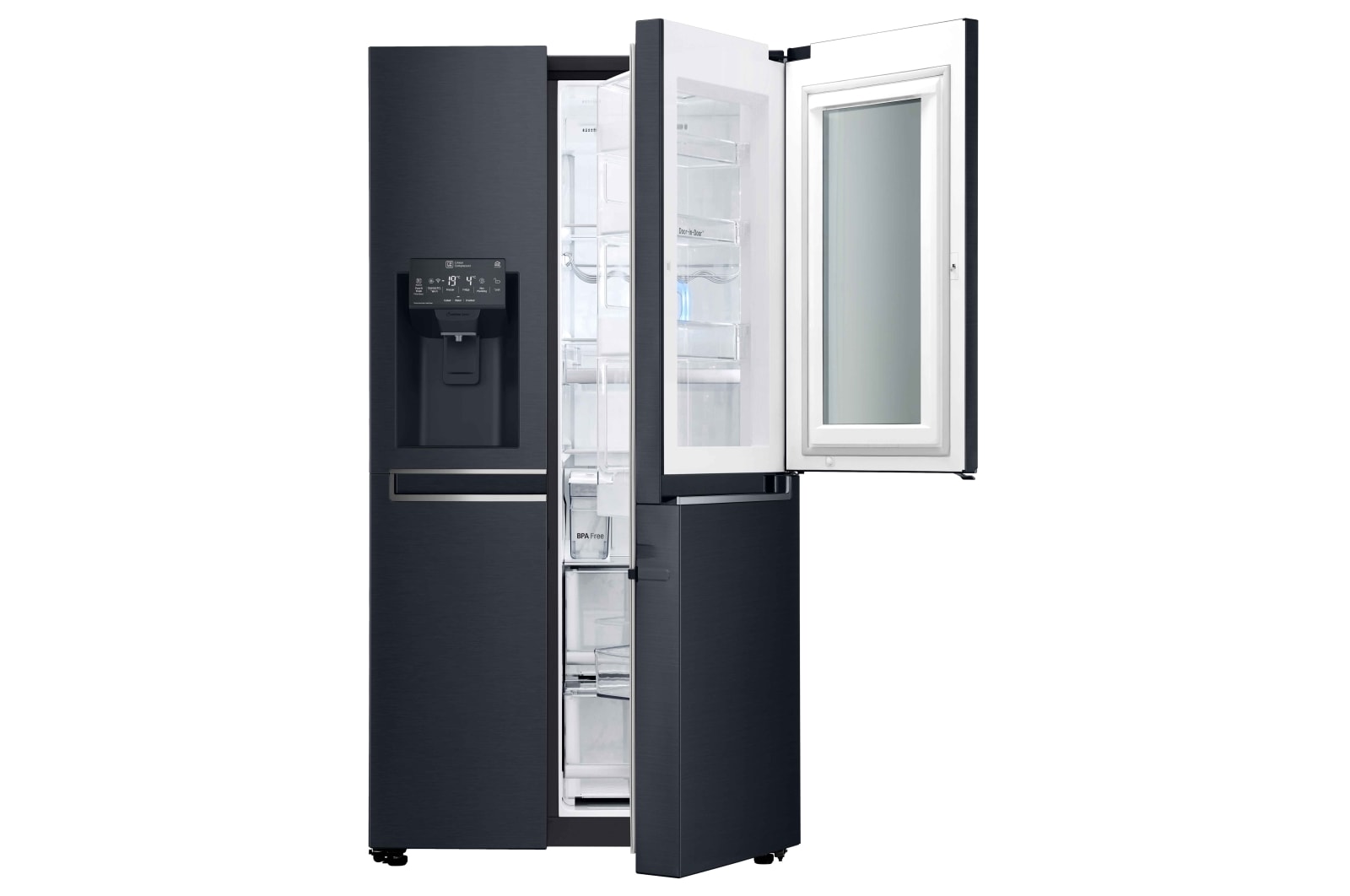 LG InstaView™ Door-in-Door® GSX961MTAZ American Style Fridge Freezer Matte Black, GSX961MTAZ