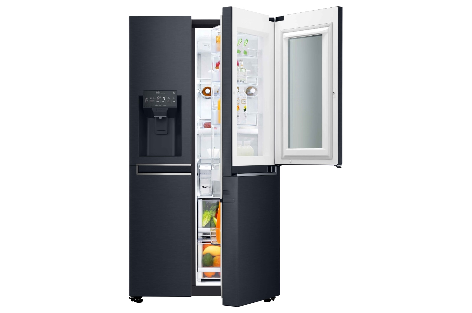 LG InstaView™ Door-in-Door® GSX961MTAZ American Style Fridge Freezer Matte Black, GSX961MTAZ