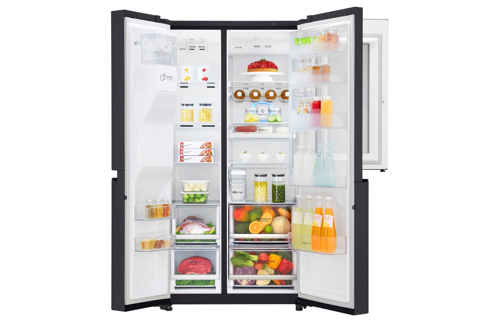 LG InstaView™ Door-in-Door® GSX961MTAZ American Style Fridge Freezer Matte Black, GSX961MTAZ