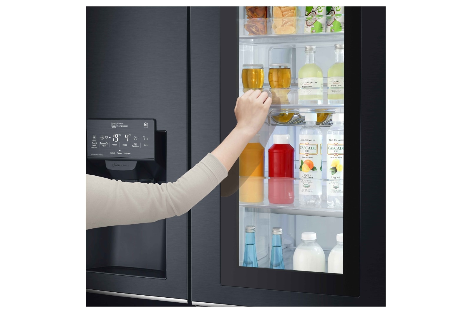 LG InstaView™ Door-in-Door® GSX961MTAZ American Style Fridge Freezer Matte Black, GSX961MTAZ