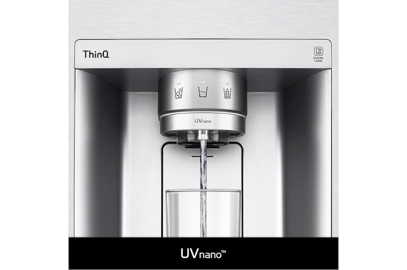 LG 635L InstaView™ American Style Fridge Freezer Silver Total No Frost, GSXV90BSAE