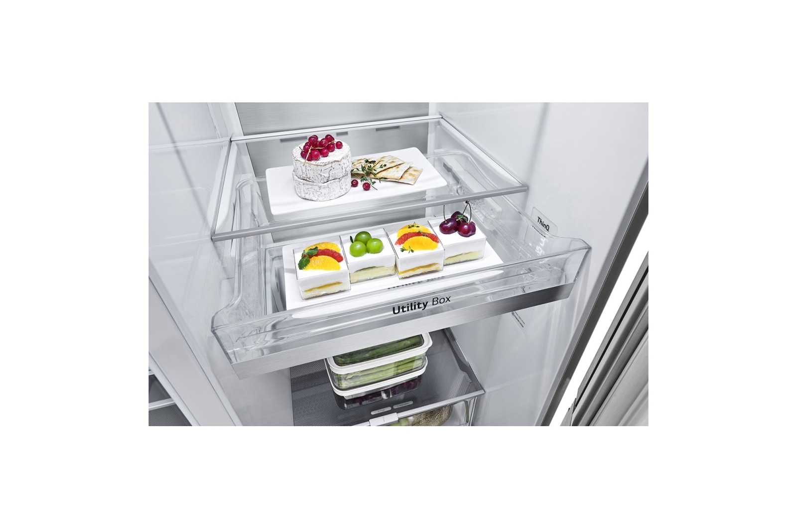 LG 635L InstaView™ American Style Fridge Freezer Silver Total No Frost, GSXV90BSAE