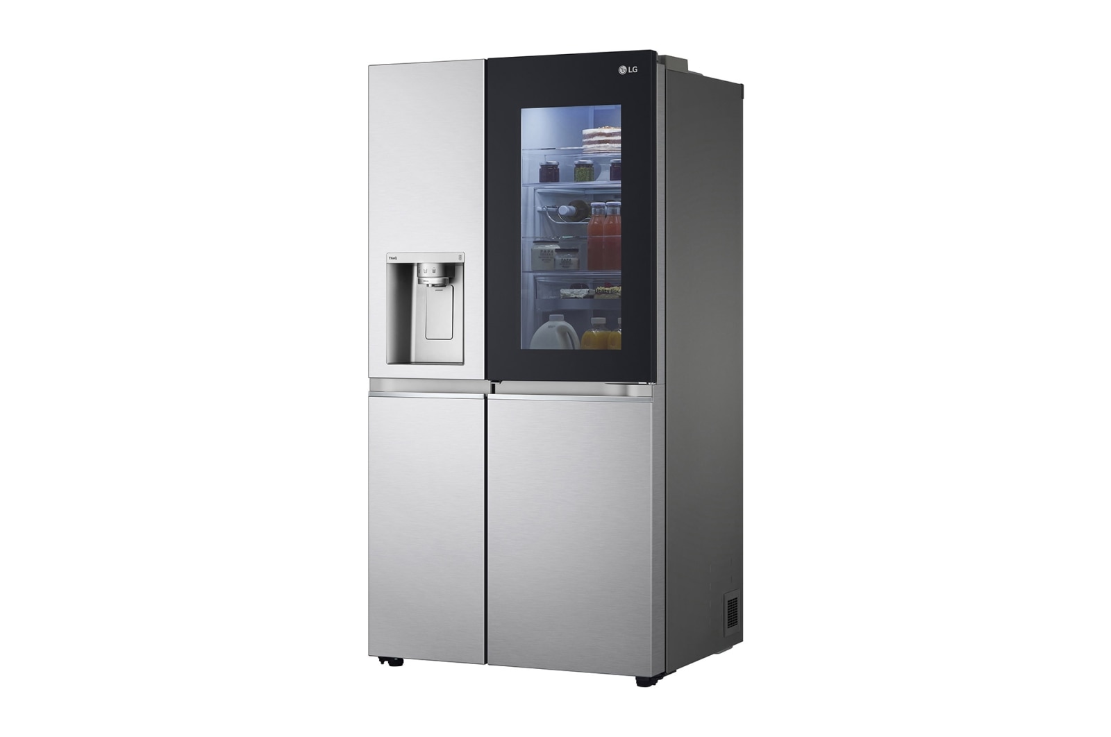 LG 635L InstaView™ American Style Fridge Freezer Silver Total No Frost, GSXV90BSAE