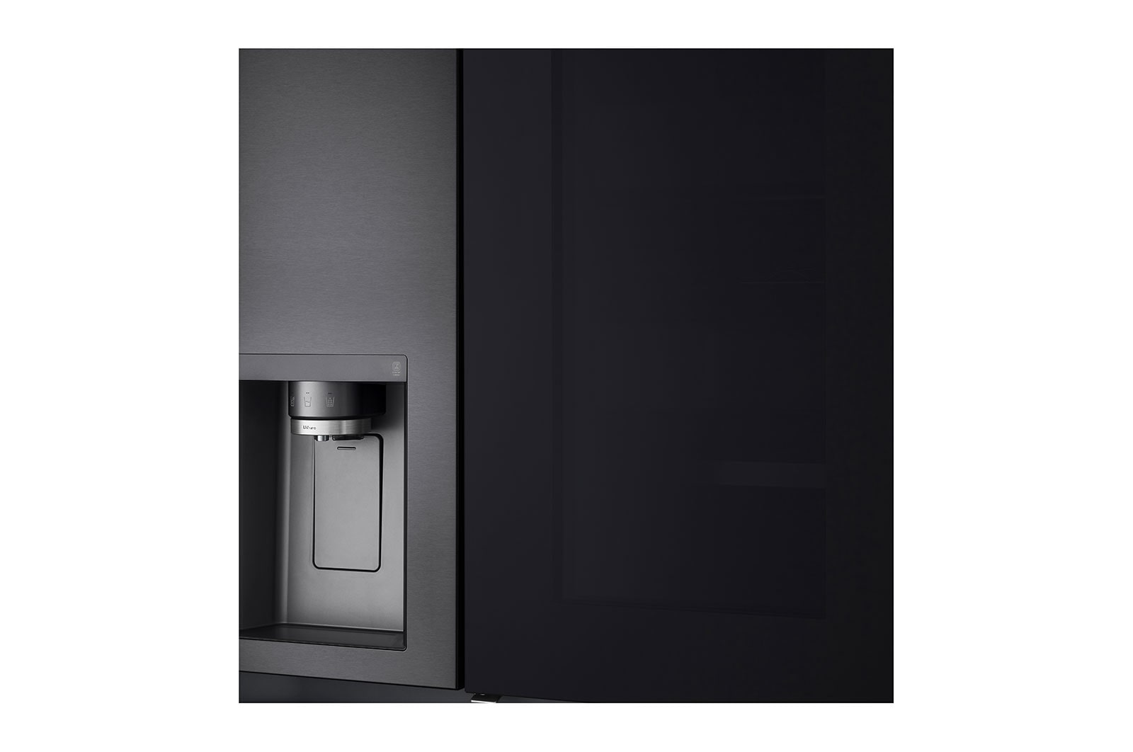 LG 635L InstaView™ American Style Fridge Freezer Matte Black Total No Frost, GSXV90MCAE