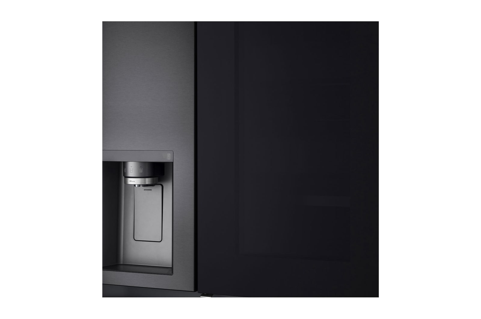 LG 635L InstaView™ American Style Fridge Freezer Matte Black Total No Frost, GSXV90MCDE