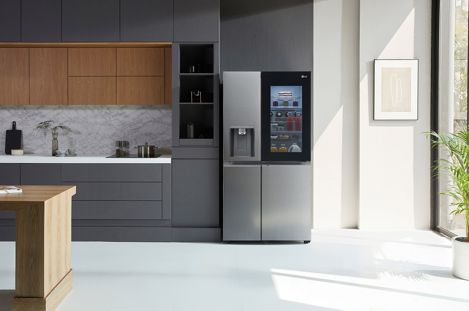 LG InstaView Door-in-Door | American Style Fridge Freezer | 635L | WiFi Connected | Stainless Steel, GSXV91BSAE