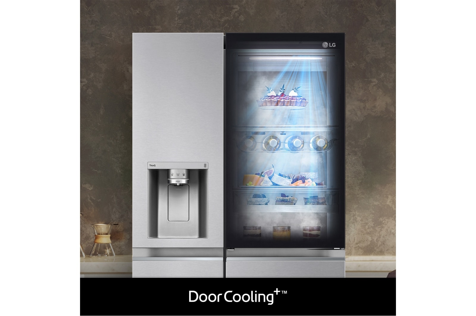 LG InstaView Door-in-Door | American Style Fridge Freezer | 635L | WiFi Connected | Stainless Steel, GSXV91BSAE