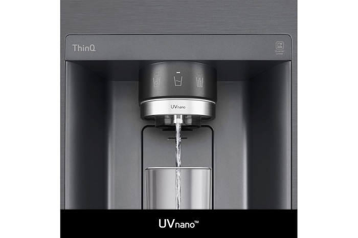 LG 635L InstaView™ American Style Fridge Freezer Matte Black Total No Frost, GSXV91MCAE