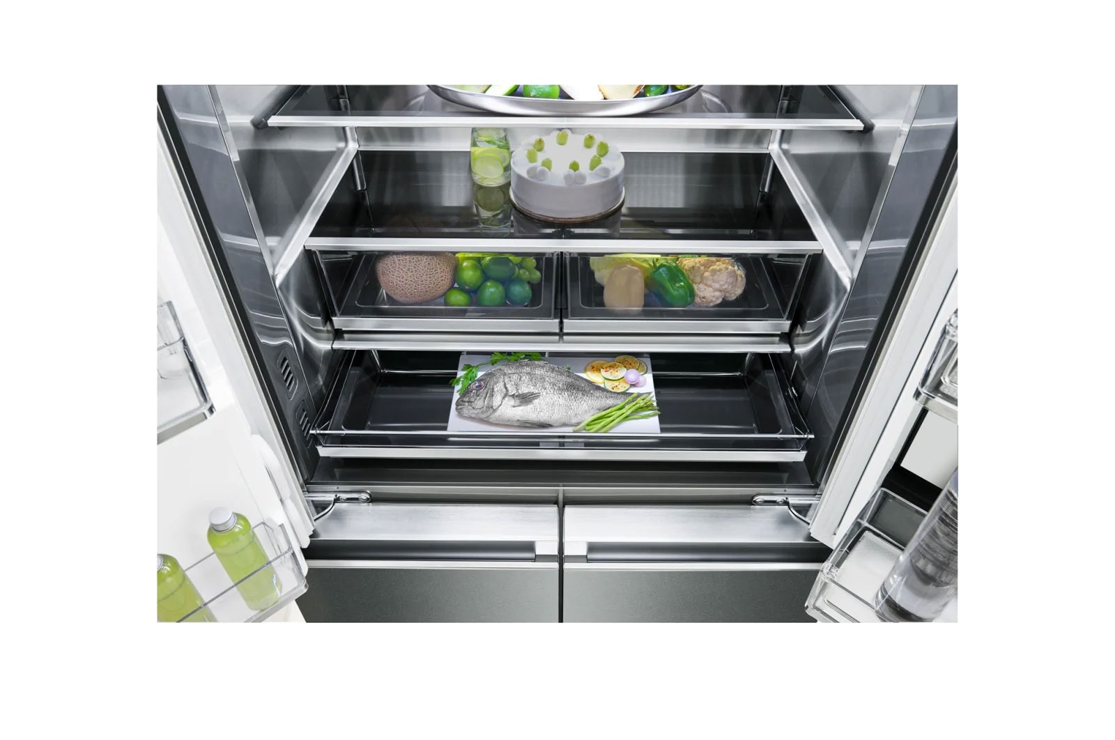 LG InstaView Door-in-Door | LSR100 | Multi-Door Fridge Freezer | 643L | WiFi Connected | Stainless Steel, LSR100