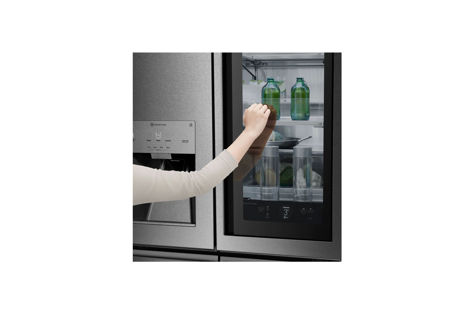 LG InstaView Door-in-Door | LSR100 | Multi-Door Fridge Freezer | 643L | WiFi Connected | Stainless Steel, LSR100