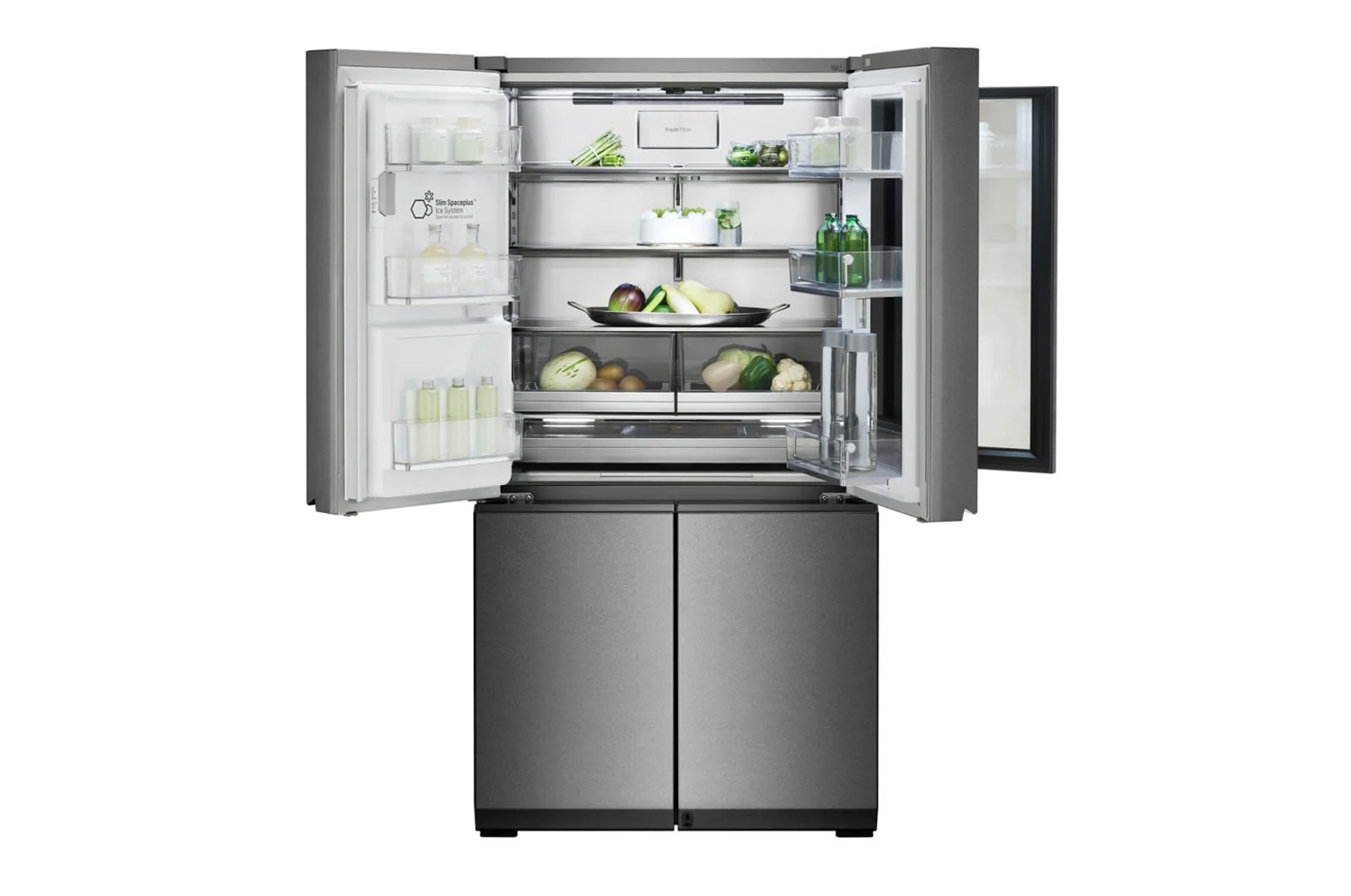 LG InstaView Door-in-Door | LSR100 | Multi-Door Fridge Freezer | 643L | WiFi Connected | Stainless Steel, LSR100