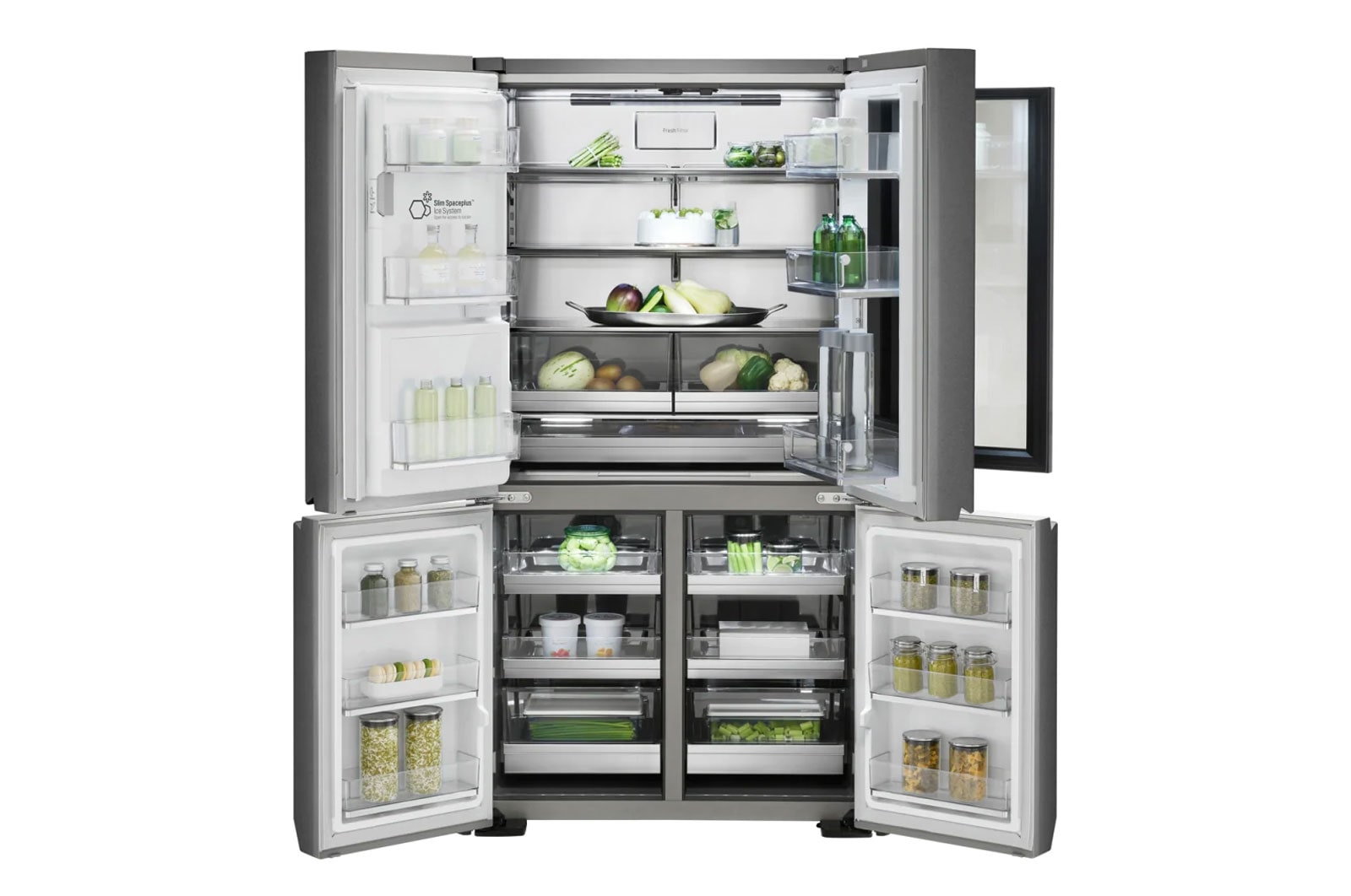 LG InstaView Door-in-Door | LSR100 | Multi-Door Fridge Freezer | 643L | WiFi Connected | Stainless Steel, LSR100