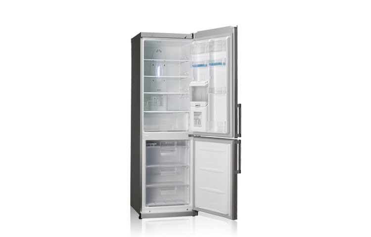 LG Combination Fridge Freezer with Built-In Water Dispenser in Platinum Silver(Gross capacity 315 Litres), GB3133PVGK