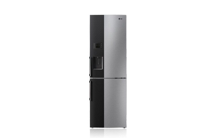 Front view of Combination Refrigerator/Freezer (Gross Capacity 373 Litres; Brushed Steel) GB7138A2VW1