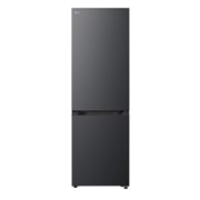 LG bottom freezer front view in matte black finish