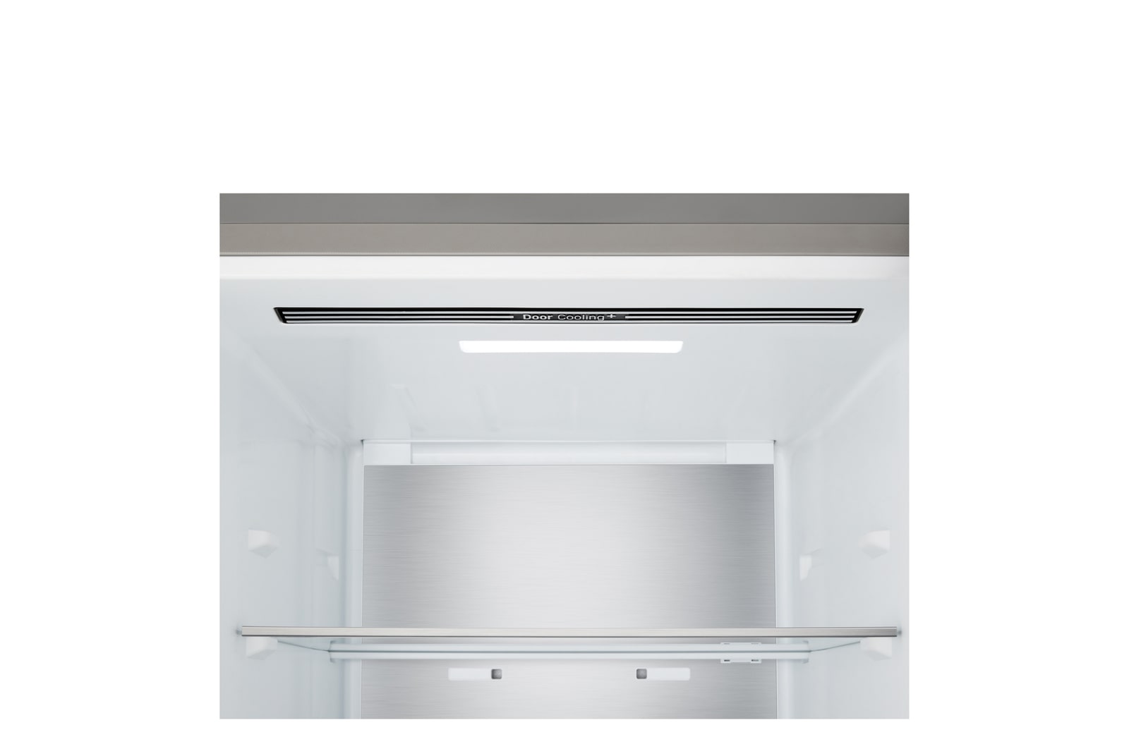 LG fridge freezer front view showing DoorCooling+™ vent