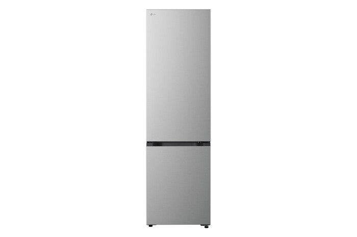 LG bottom freezer front view in matte black finish