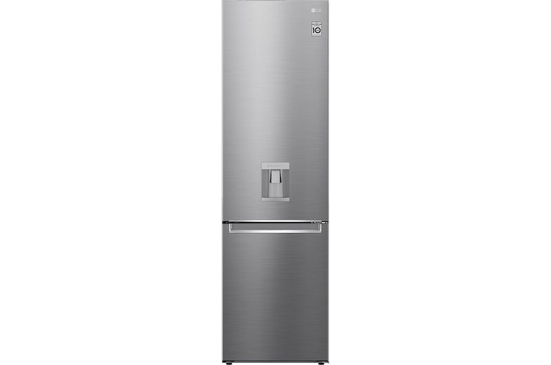 Front view of 384L Tall Fridge Freezer Shiny Steel - gbf62pzggn