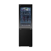 front view of 349L InstaView™ Bottom Freezer Refrigerator Essence Black Steel  GBG5160CEV.AEVQLGU