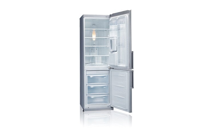 LG Combination Refrigerator/Freezer with Built-in Water dispenser (Gross Capacity 315 Litres; Stainless Steel), GCF399BUQA