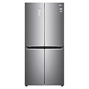 Fornt view of 530L NatureFRESH™ Slim Multi-Door Fridge Freezer Shiny Steel (GMB844PZ4E)