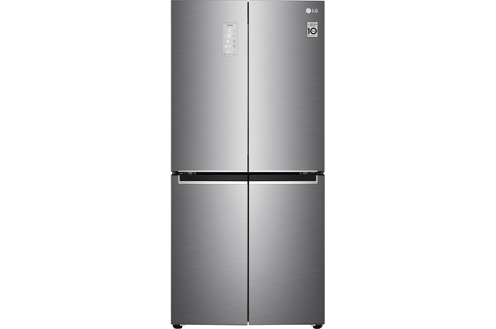 Fornt view of 530L NatureFRESH™ Slim Multi-Door Fridge Freezer Shiny Steel (GMB844PZ4E)