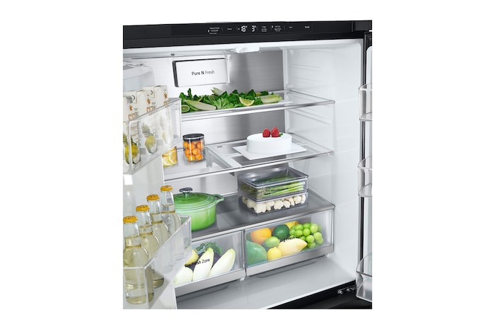 Bottom tray view with food