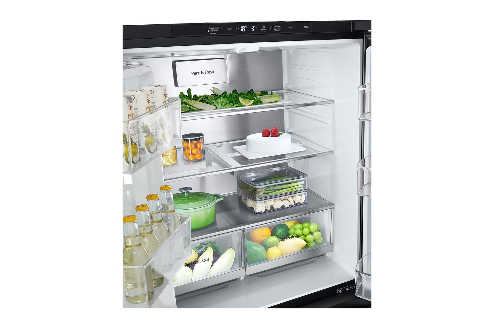 Bottom tray view with food