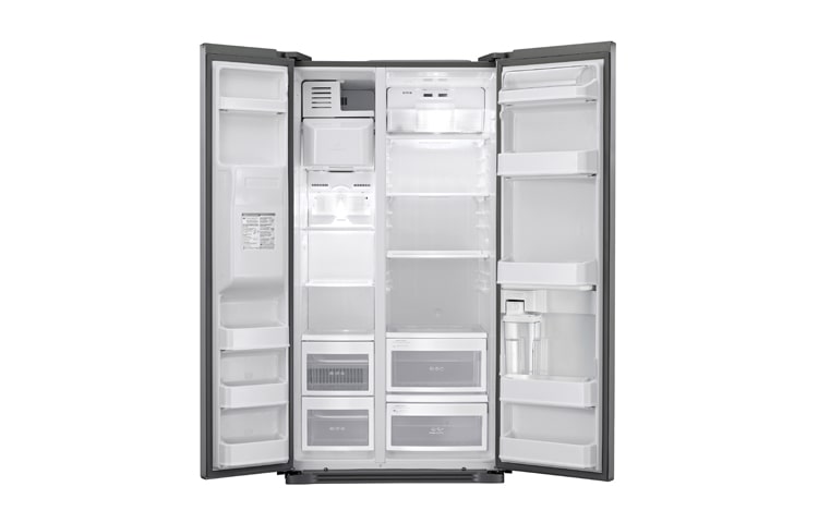 LG Non-Plumbed American Style Fridge Freezer with Water & Ice Dispenser in Brushed Steel., GS3159AVHV