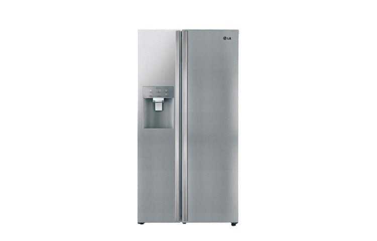 LG A+ energy rated American style fridge with water and ice dispenser, Stainless Steel (Gross Capacity 659 Litres), GS9166AENV