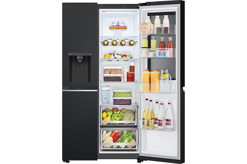 front view with left door open