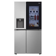 Front view of 635L InstaView™ American Style Fridge Freezer Prime Silver (GSGV81PYLL)