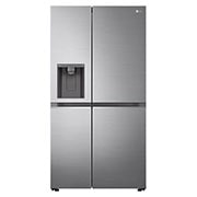 Front view of 635L NatureFRESH™ American Style Fridge Freezer, Shiny Steel GSLA81PZLD