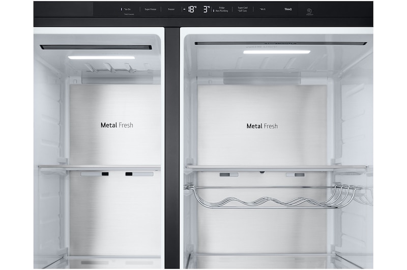 detailed view of the upper part of the fridge