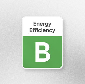 Logo of Energy B-grade efficiency.