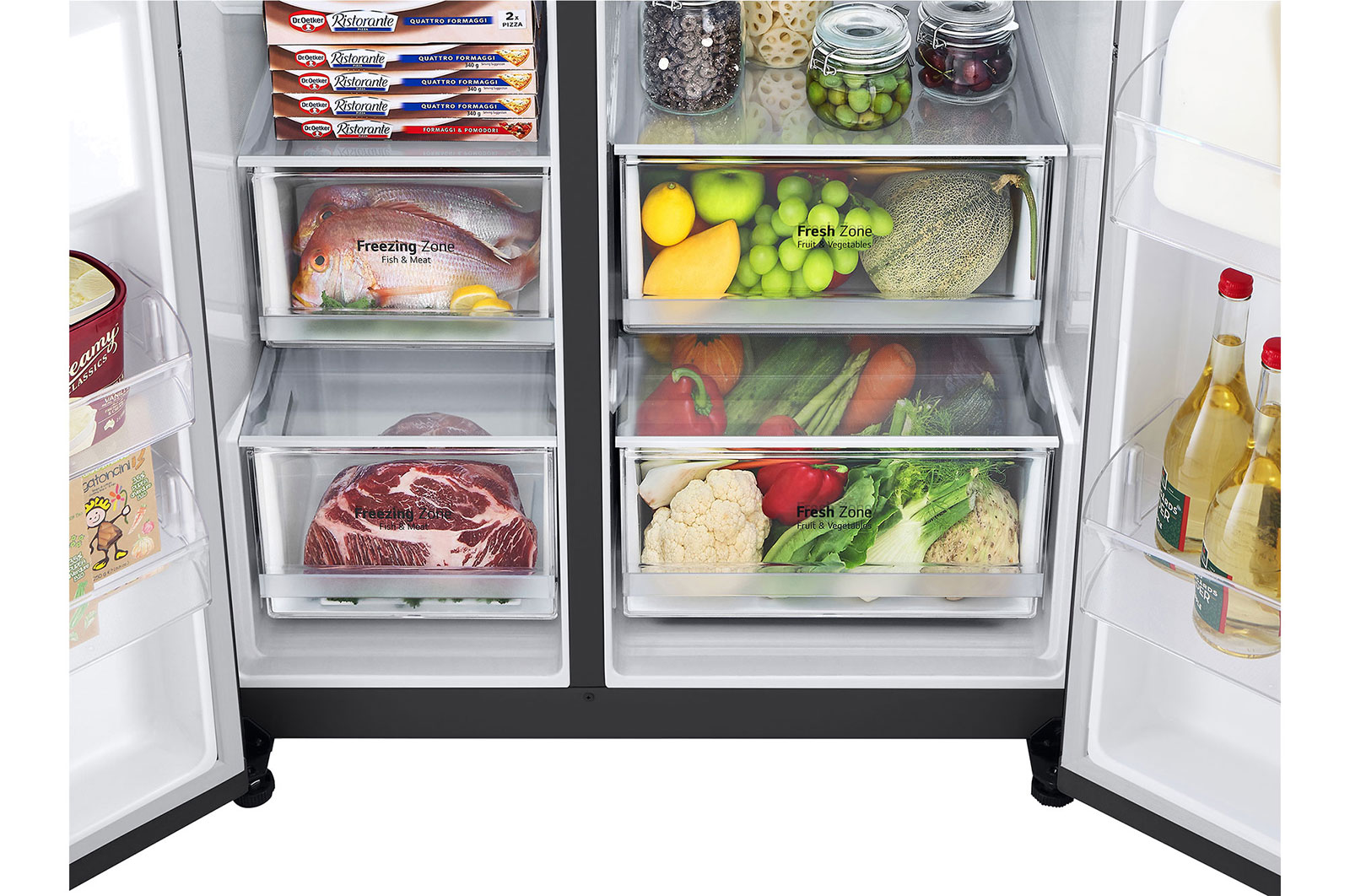 Bottom drawer with food