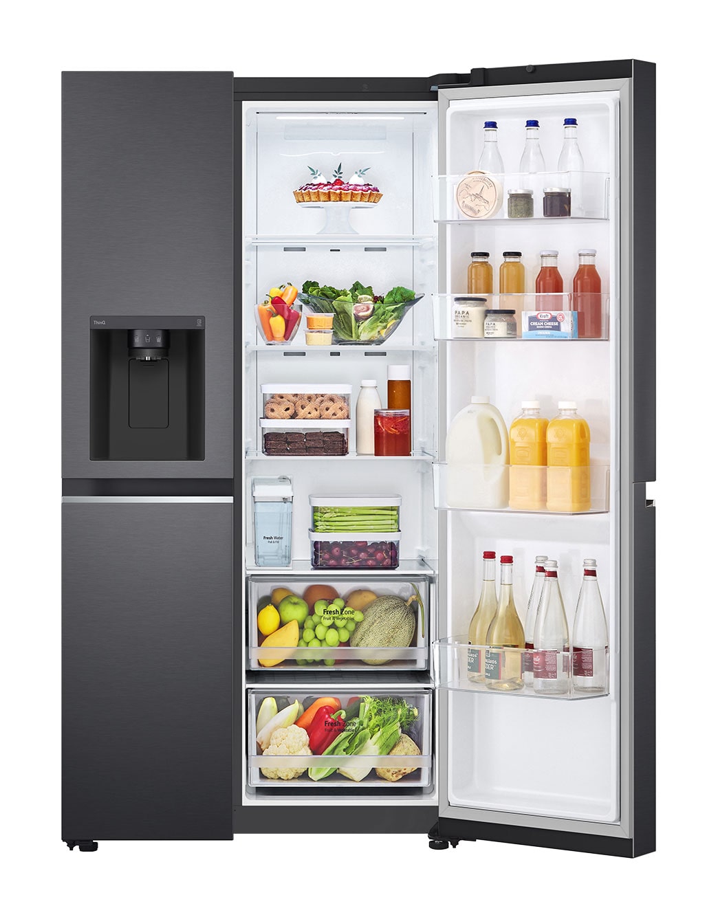 Front single door open with food