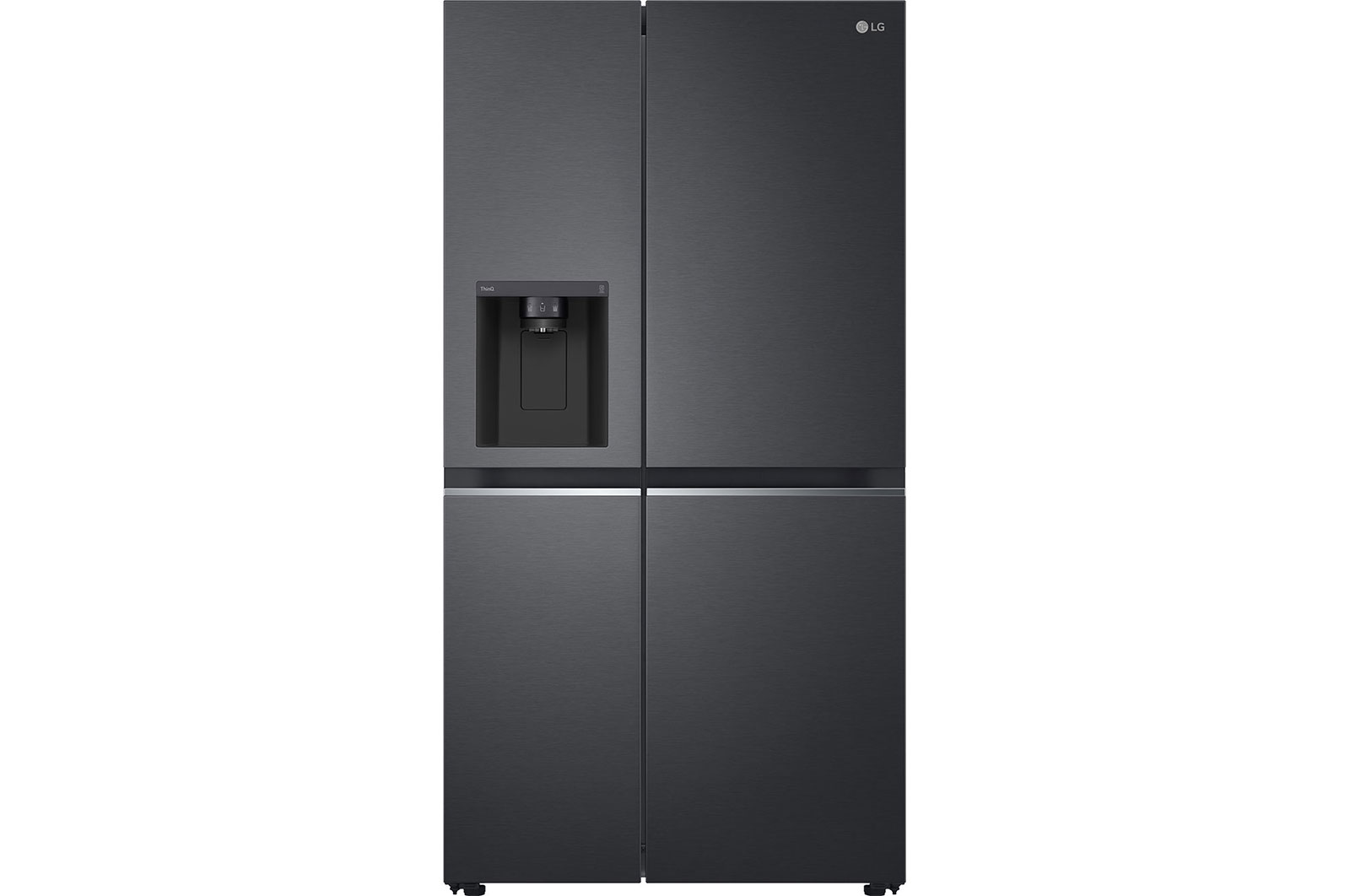 Front view of 635L NatureFRESH™ American Style Fridge Freezer Matte Black (GSLV71MCTD)
