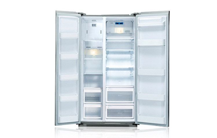 LG Side-by-Side Refrigerator/Freezer with Anti-Fingerprint Finish (Gross Capacity 591 Litres, Brushed Steel), GWB207FSQA