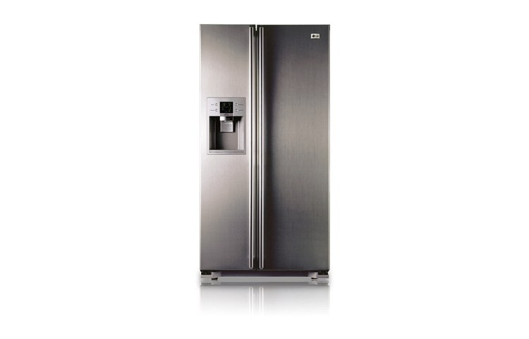 LG Side-by-Side Refrigerator/Freezer with Anti-Fingerprint Finish (Gross Capacity 553 Litres, Stainless Steel), GWL227YSAA