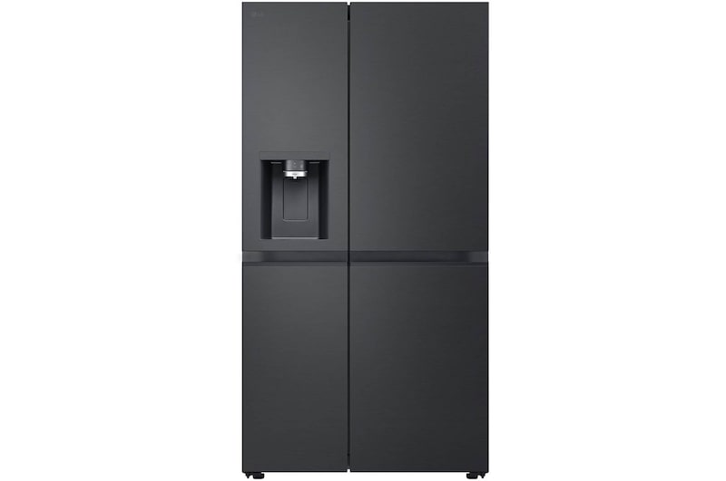Front view of 628L NatureFRESH Side-By-Side Fridge Freezer, Brushed Steel GSLE81BSBC