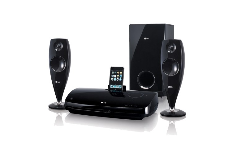 LG 2.1 DVD home cinema system with iDock, HT33S