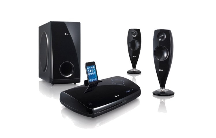 LG 2.1 DVD home cinema system with iDock, HT33S