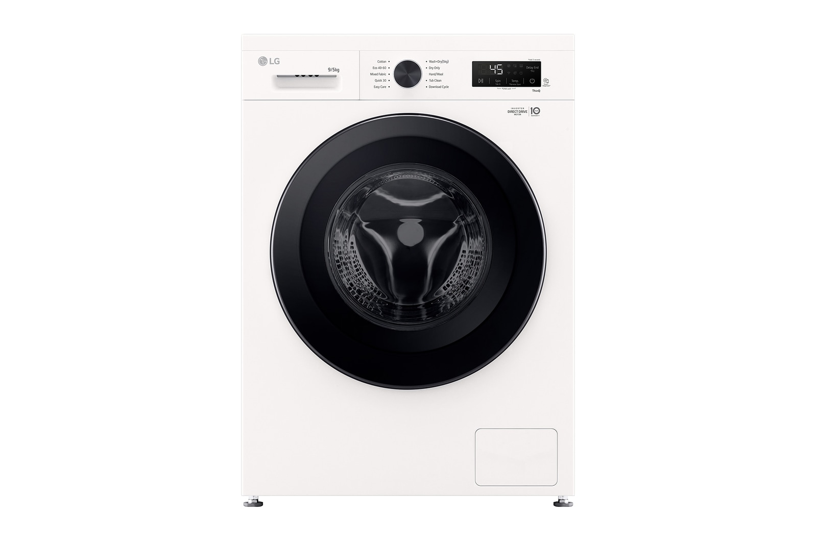 Front view of 9 / 5kg Direct Drive Washer Dryer, White, W4X1095NWK