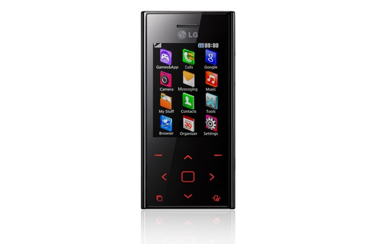 LG Sliding keypad, 5 megapixel camera with Text Scan function, Widget Hotkey, Hidden navigation keys, BL20